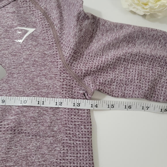 Gymshark Vital workout Athletic seamless longsleeves top purple wash marl small - Picture 10 of 12